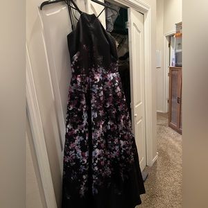Long black dress with flowers